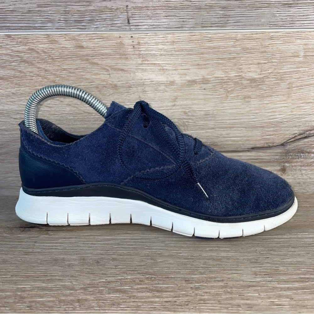 Vionic 355 Taylor Womens Size 7 Blue Comfort Shoes Sneakers Suede Lace Up Low - Picture 9 of 11